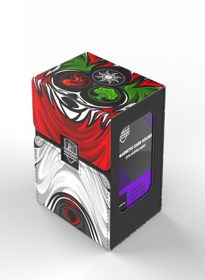 Realm Guard TCG/MTG Commander 100+ Card Art Deck Box With Storage (White/Red/Green) - Image 1